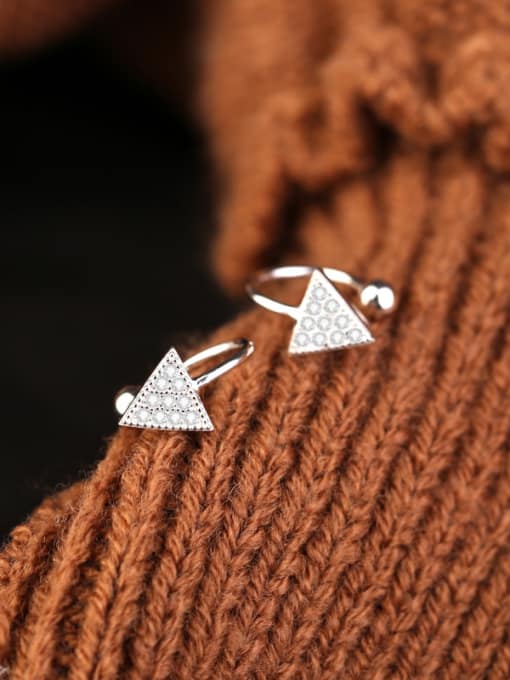 Peng Yuan Simple Triangle Zircon Clip On Earrings 3