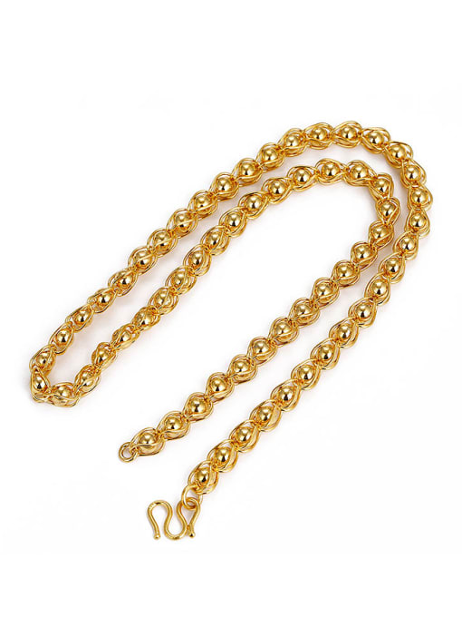 XP Copper Alloy 24K Gold Plated Fashion Beads Men Necklace 1