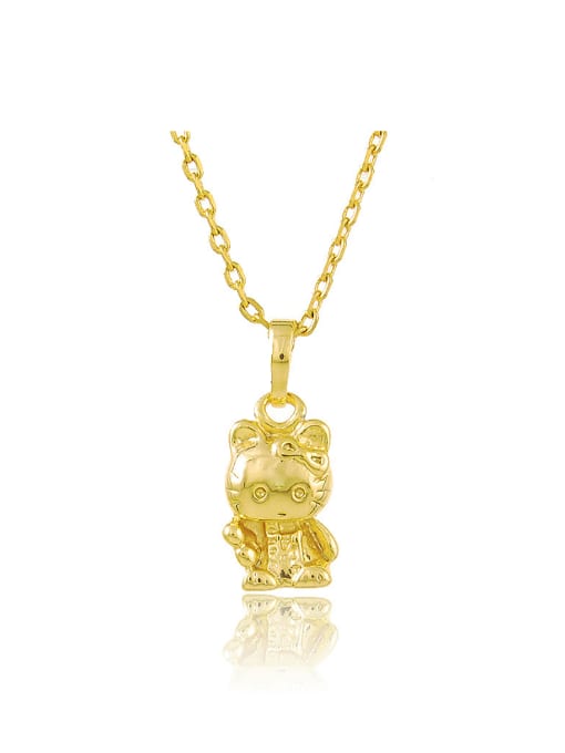 Yi Heng Da Creative 24K Gold Plated Cartoon Cat Shaped Copper Necklace