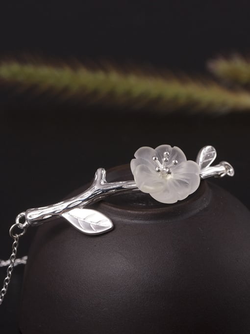 SILVER MI Natural Crystal Plum Blossom Bracelet 3