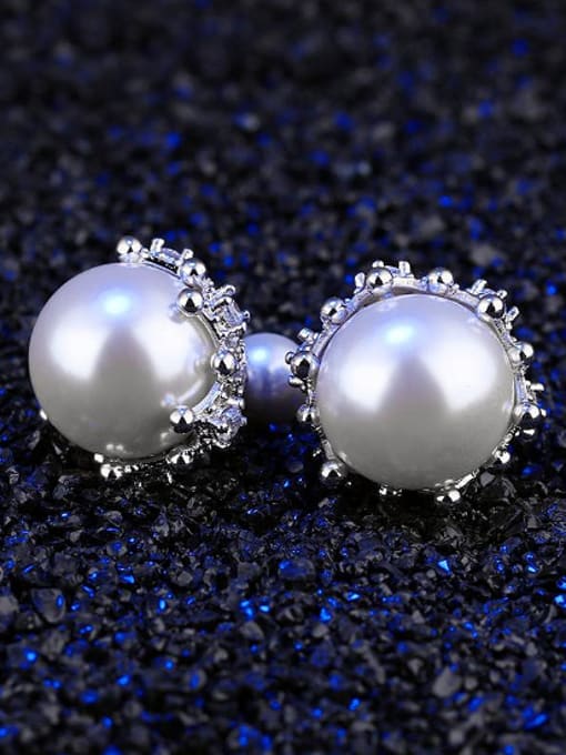Open Sky Simple Elegant Artificial Pearls Stud Earrings 0