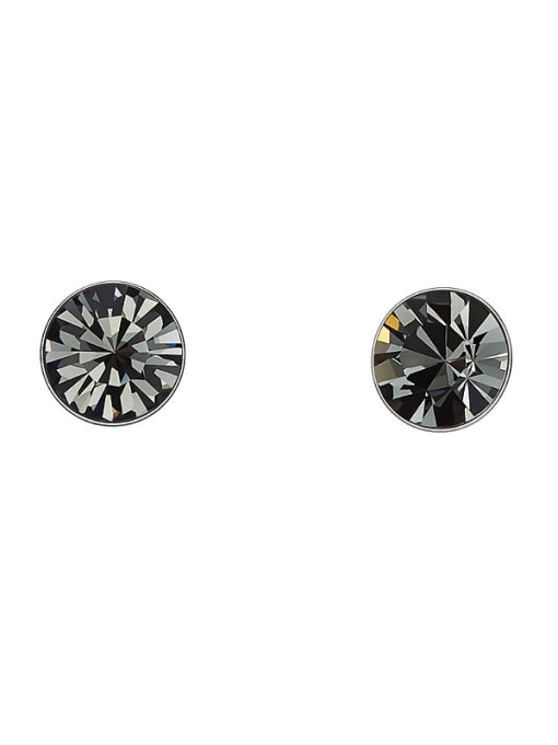 Black S925 Silver Crystal stud Earring