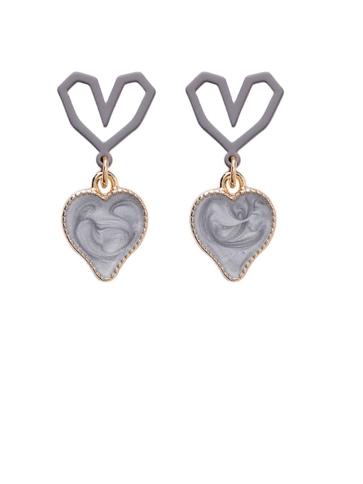 Girlhood Alloy With Rose Gold Plated Cute Heart Drop Earrings 0
