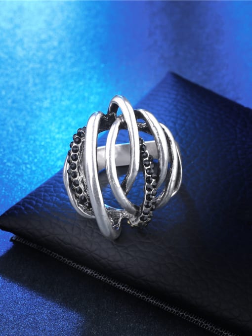 Silver Unisex Creative Geometric Shaped Ring