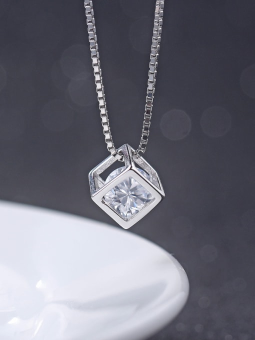 kwan Small Hollow Square Zircon Fashion Pendant 2