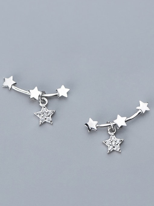 Rosh 925 Sterling Silver With Cubic Zirconia  Cute Star Stud Earrings 4