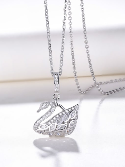 One Silver All-match Swan Pendant 3