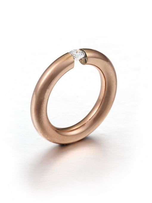3mm rose gold Stainless Steel With Cubic Zirconia Trendy Band Rings