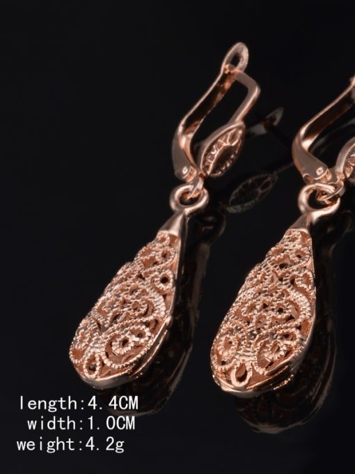 Rose Gold Rose Gold Plated Fashion Hollow Drop Earrings