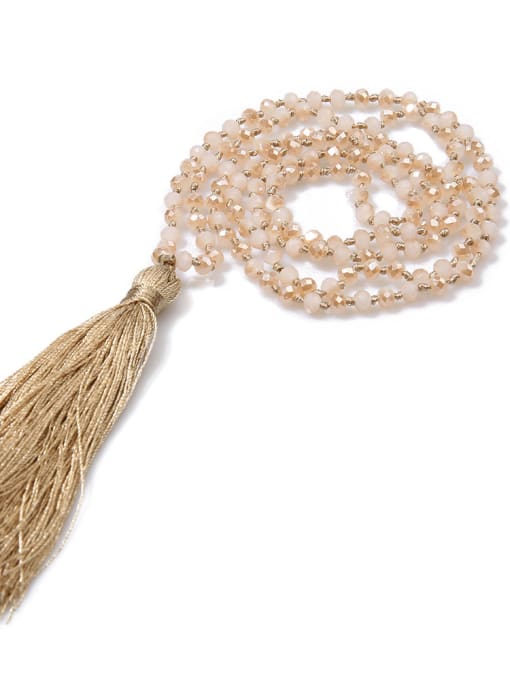 handmade Hot Selling Glass Beads Bohemia Tassel Necklace 4