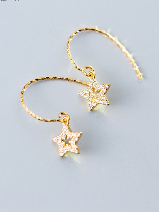 Rosh Sterling silver  zirconium cute star earrings 3