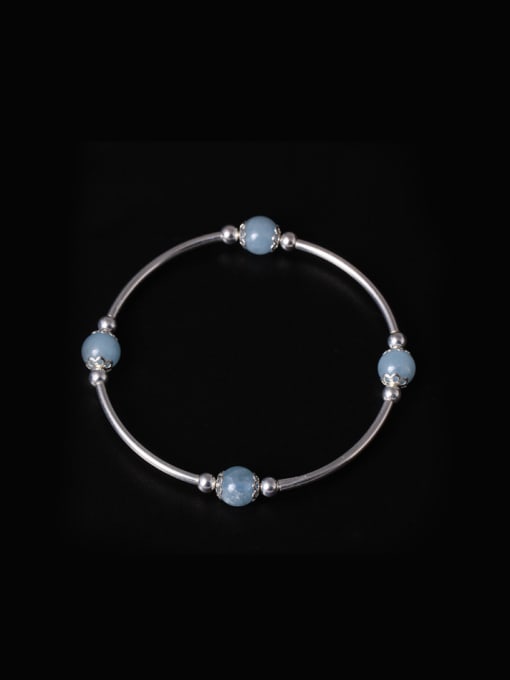 SILVER MI Simple Style Crystal Handmade Bracelet 0