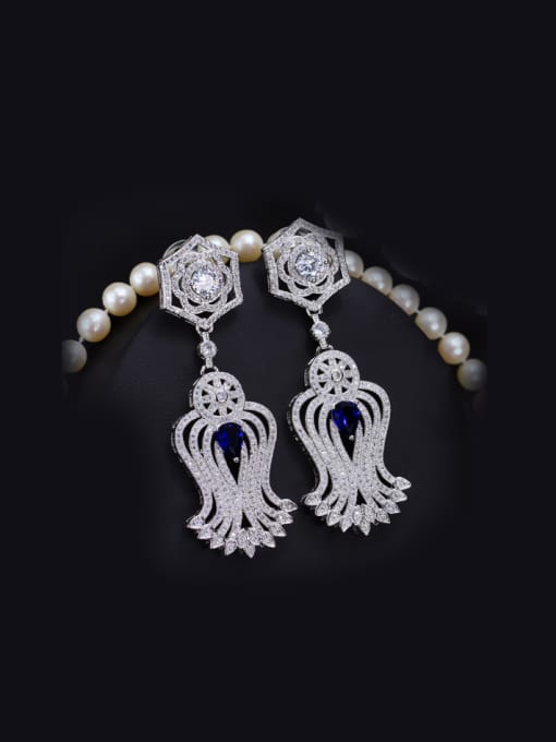 Blue Evening Dress Accessories Drop Chandelier earring