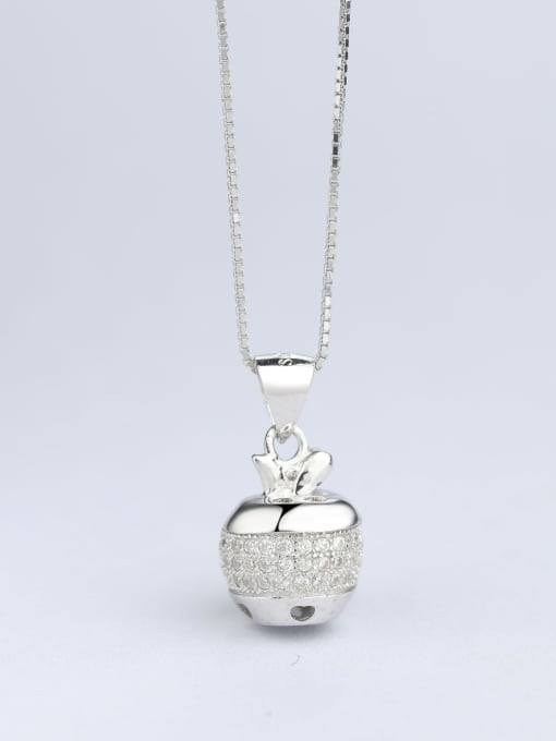 One Silver 925 Silver Apple Necklace 3