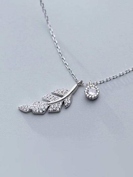 Rosh 925 Sterling Silver With Platinum Plated Personality Leaf Necklaces 0