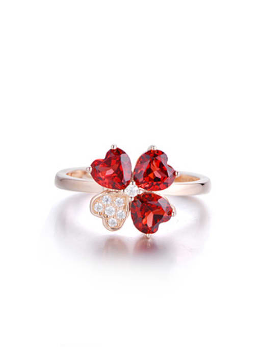 Deli Fashion Ruby Gemstones Flowery Ring 1