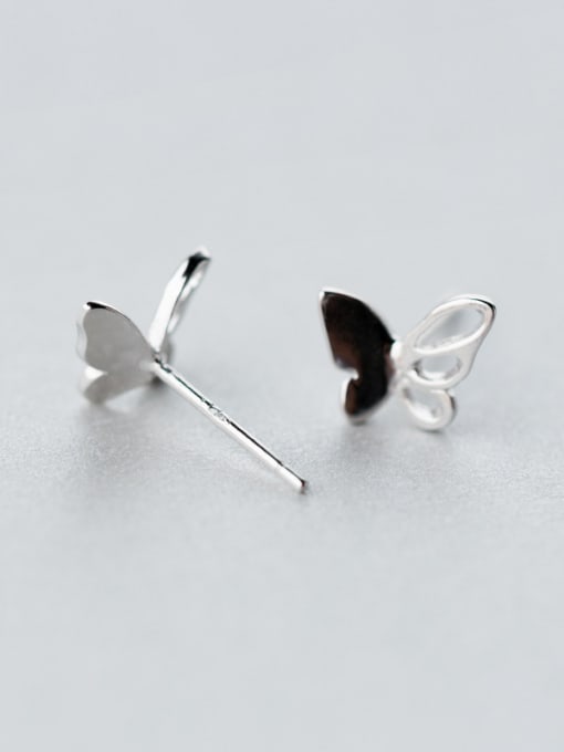 Rosh Elegant Butterfly Shaped S925 Silver Stud Earrings 1