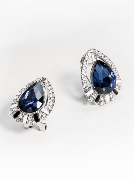 Blue Personality Blue Water Drop Stone Stud Earrings