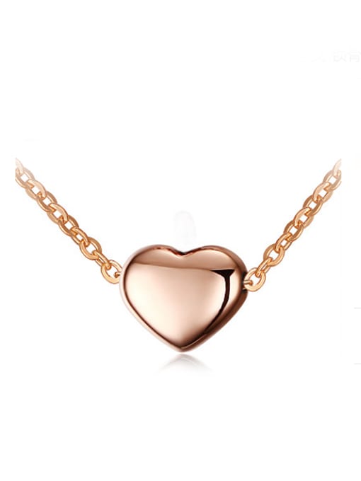 CONG Elegant Rose Gold Plated Heart Shaped Titanium Necklace 0