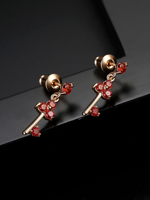 BLING SU Copper With 3A cubic zirconia Fashion Locket Drop Earrings 2