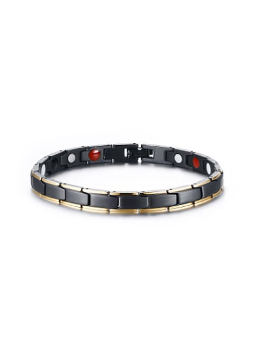 CONG Exquisite Black Gun Plated Magnets Titanium Bracelet