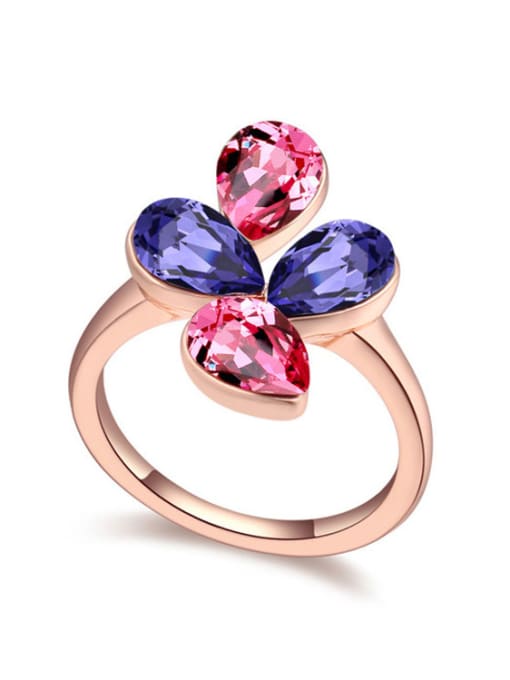 QIANZI Fashion Colorful Water Drop austrian Crystals Alloy Ring 1