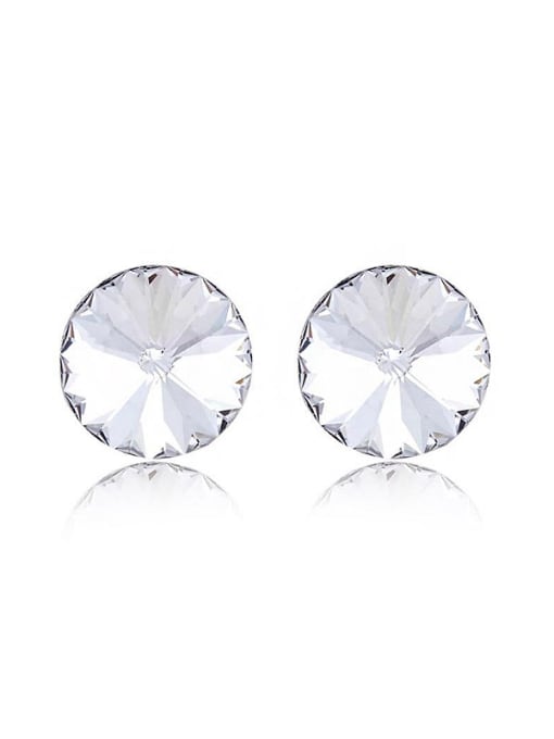 Platinum ,White 18K White Gold Austria Crystal Round Shaped stud Earring
