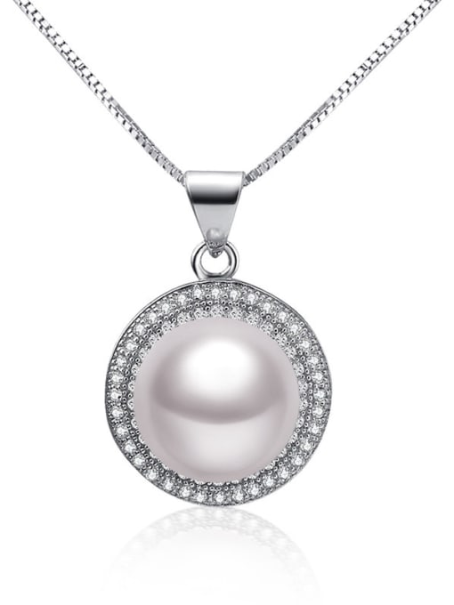 EVITA PERONI Freshwater Pearl Zircon Round Necklace 0