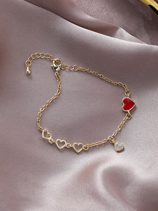 Girlhood Alloy With Gold Plated Fashion Heart Bracelets 3