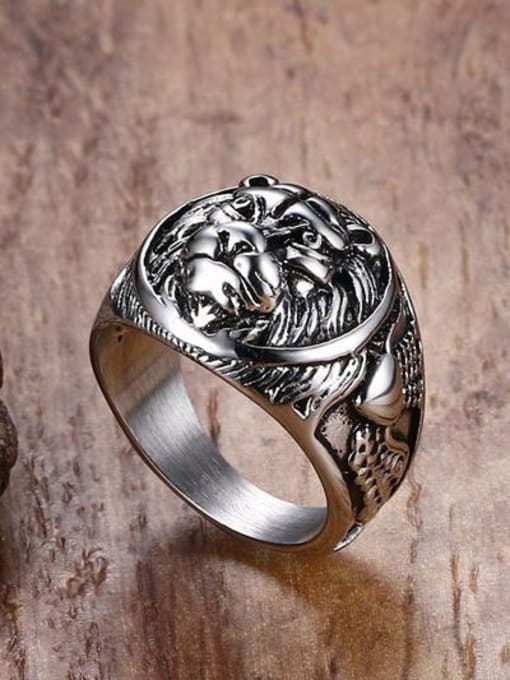 CONG Punk Style Lion Shaped Stainless Steel Ring 1