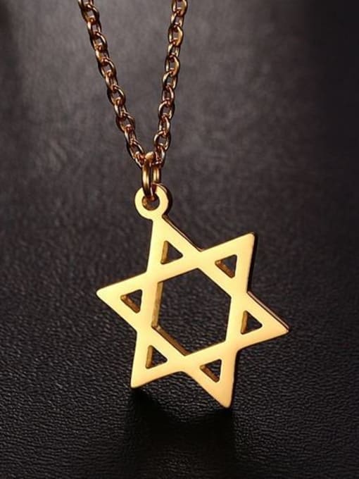 Golden Elegant Gold Plated Star Shaped Titanium Necklace