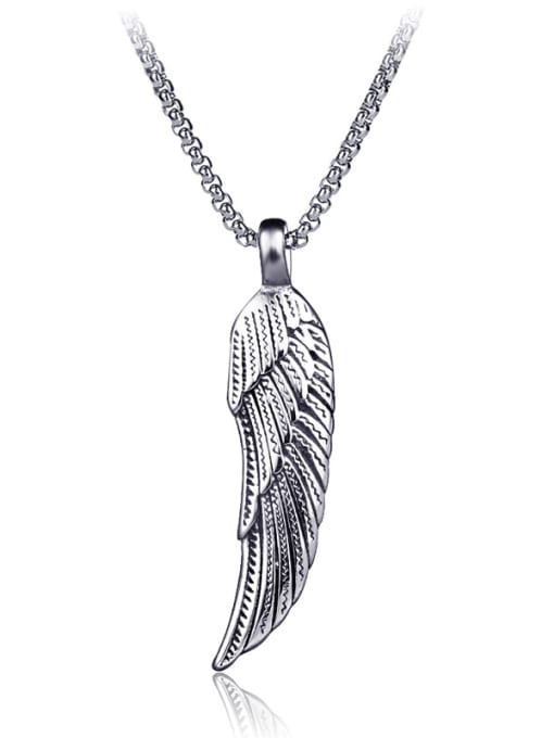Double-sided wings (without chain) Stainless Steel With Antique Silver Plated Fashion wing Necklaces
