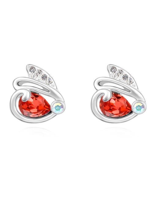QIANZI Tiny Rabbit austrian Crystals Alloy Stud Earrings 1