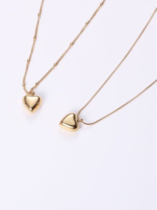 GROSE Titanium  With Gold Plated Simplistic Heart Necklaces 0