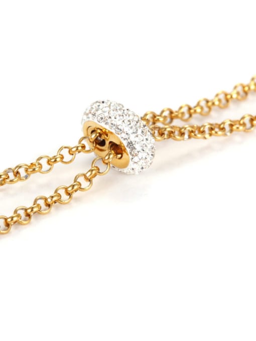 JINDING Titanium Steel Rose Gold Bow Diamond British Style Necklace 2