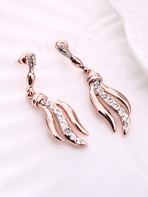 BESTIE Alloy Rose Gold Plated Fashion Rhinestones Two Pieces Jewelry Set 2