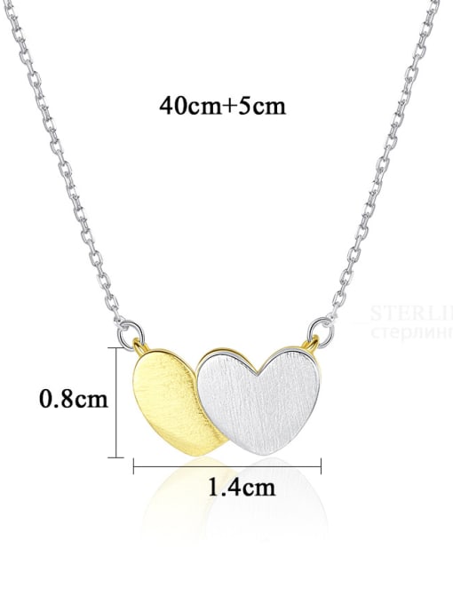 CCUI 925 Sterling Silver With Two-color plating Simplistic Heart Locket Necklace 4
