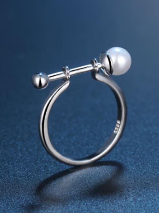AI Fei Er Simple Imitation Pearl Opening Ring 2