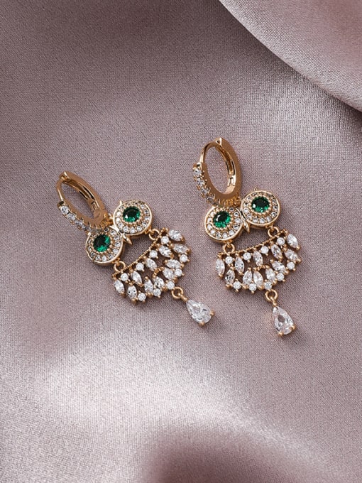 Main plan section Alloy With Gold Plated Cute Owl Drop Earrings
