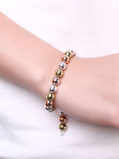 OUXI Simple Multi-tone Gold Beads Bracelet 1