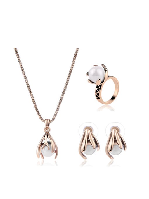 BESTIE Alloy Imitation-gold Plated Vintage style Artificial Stone Three Pieces Jewelry Set