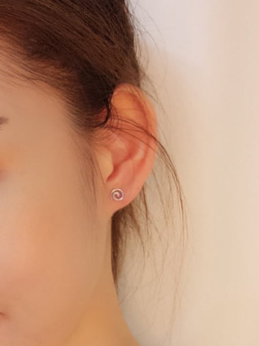 Peng Yuan Simple Tiny Silver Stud Earrings 1
