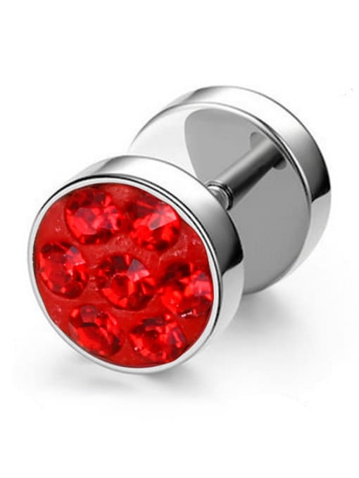 gules Stainless Steel With Fashion Round Stud Earrings