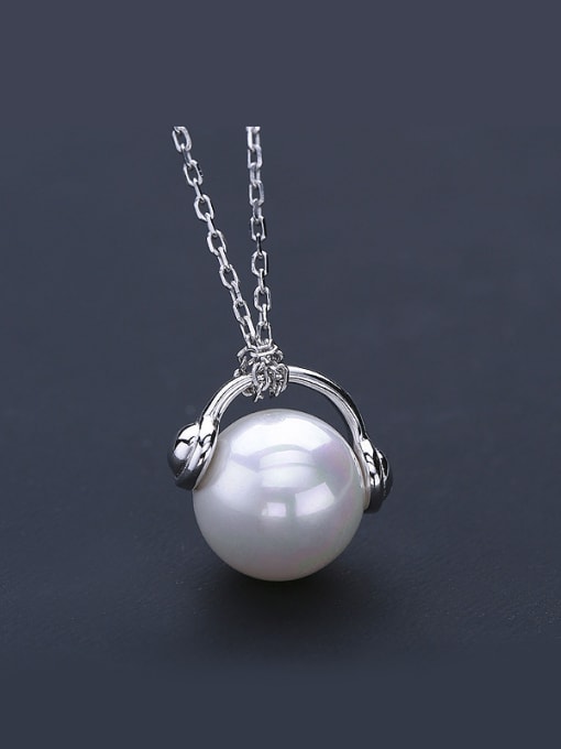 One Silver S925 Silver Pearl Necklace 0
