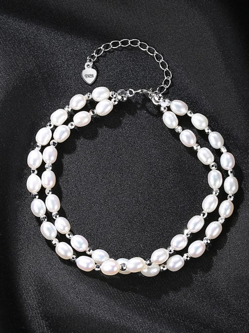 CCUI Pure Silver Freshwater Pearl double Bracelet 2