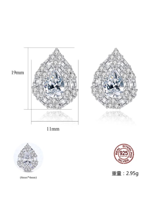 CCUI Sterling silver with AAA zircon drops earring 3