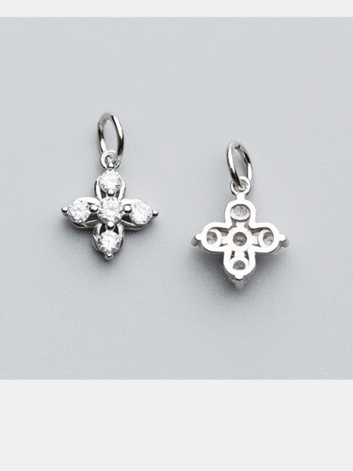 FAN 925 Sterling Silver With Silver Plated Flower Charms 2