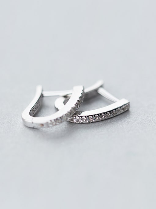 Rosh S925 Silver Simple Fashion Tremella Button clip on earring