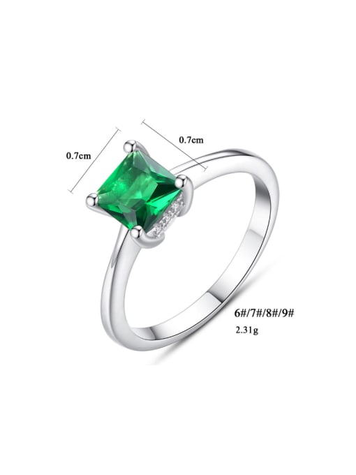 CCUI Sterling Silver Emerald Classic Ring 2