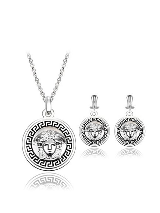 BESTIE Alloy Silver Plated Fashion Round-shaped Two Pieces Jewelry Set 0
